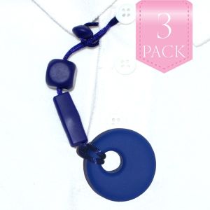 Chewy Charms - Shirt Saver -Button Hole Circle 3 Pack -Navy Blue