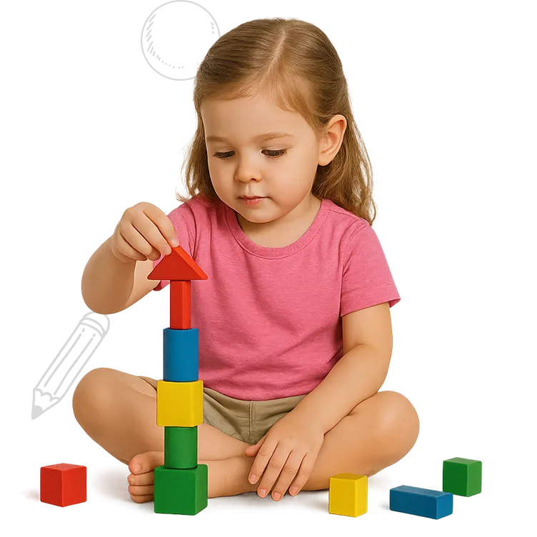 Girl with blocks converted
